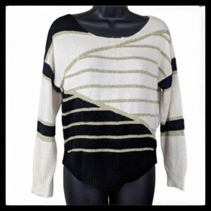 Mine Vintage Sweater Size Small Black,White,Gold #42